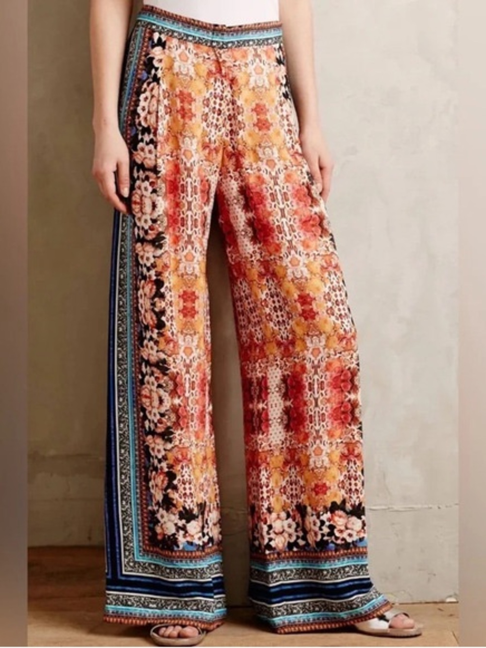 Ranna Gill Floral Wide-Leg Pants